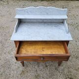 Dressing table, vintage console in white marble