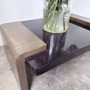 Art Deco coffee table in lacquer and brass