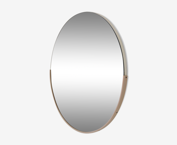 Miroir rond mural du milieu du siècle Tchécoslovaquie années 1970 71cm