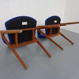 Set of Compass Chairs in Teak and Kvadrat Hallingdal 65 by Kai Kristiansen for Schou Andersen, 1960s