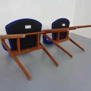 Set of Compass Chairs in Teak and Kvadrat Hallingdal 65 by Kai Kristiansen for Schou Andersen, 1960s