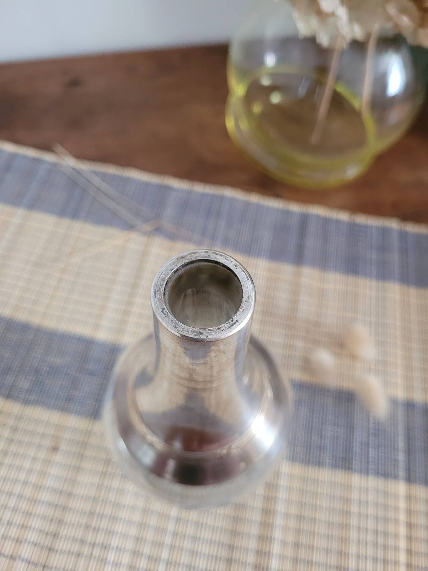 Carafe à liqueur en cristal et argent