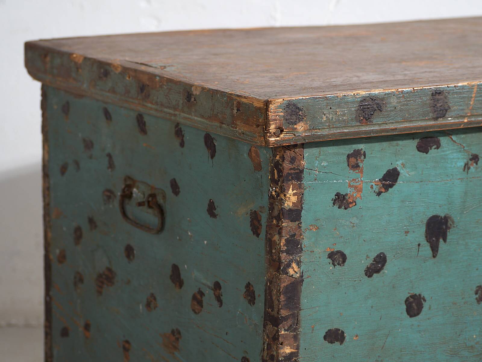Antique Mint Green Storage Trunk (c.1920)