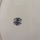 Ancien plat ovale blanc  veillard bordeaux