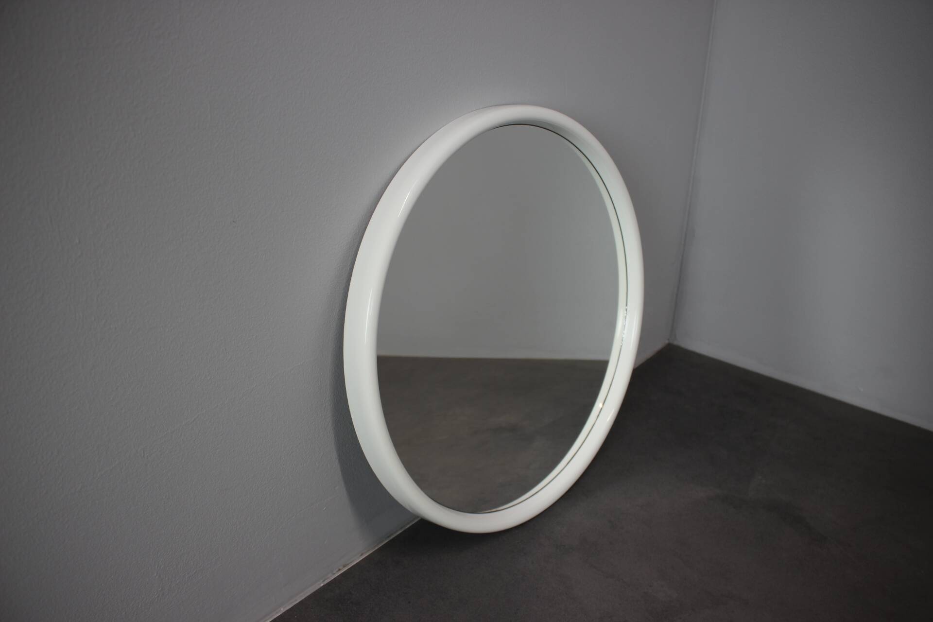 Mid-Century APPL Mirror Round White Mirror, Germany, 1960s