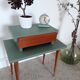 Vintage bedside table from the 1950s in a Scandinavian style revisited in green