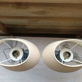 Paire de lampes en verre bleuté