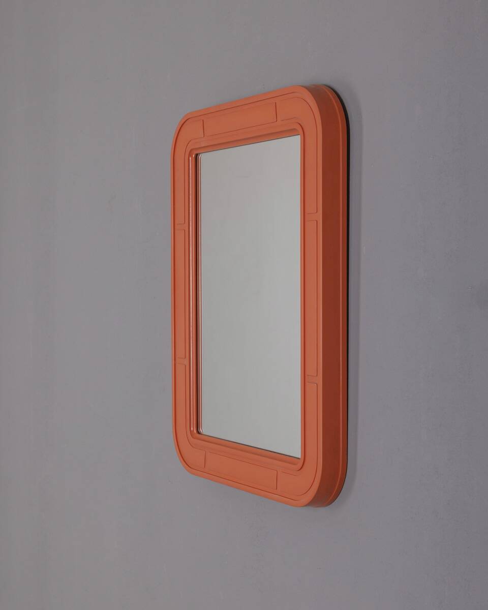 Miroir mural vintage orange par Carrara Matta, années 1970