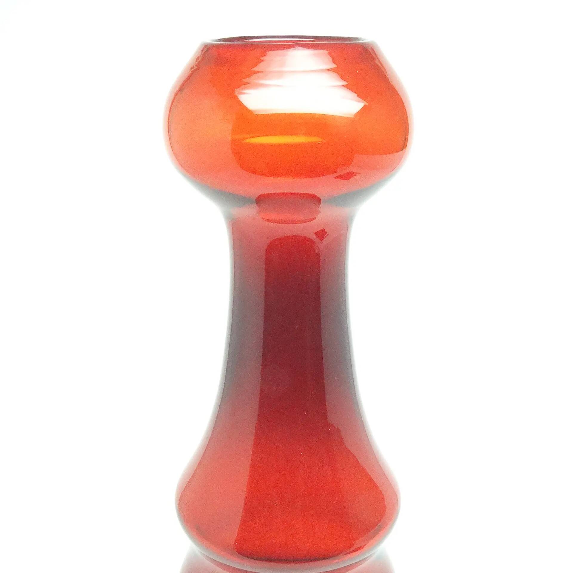 Giraffe vase, postmodernism, glass, design by K. Krawczyk, Huta Sudety, Poland, 1970s
