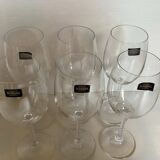 Six bohemian crystal stemware