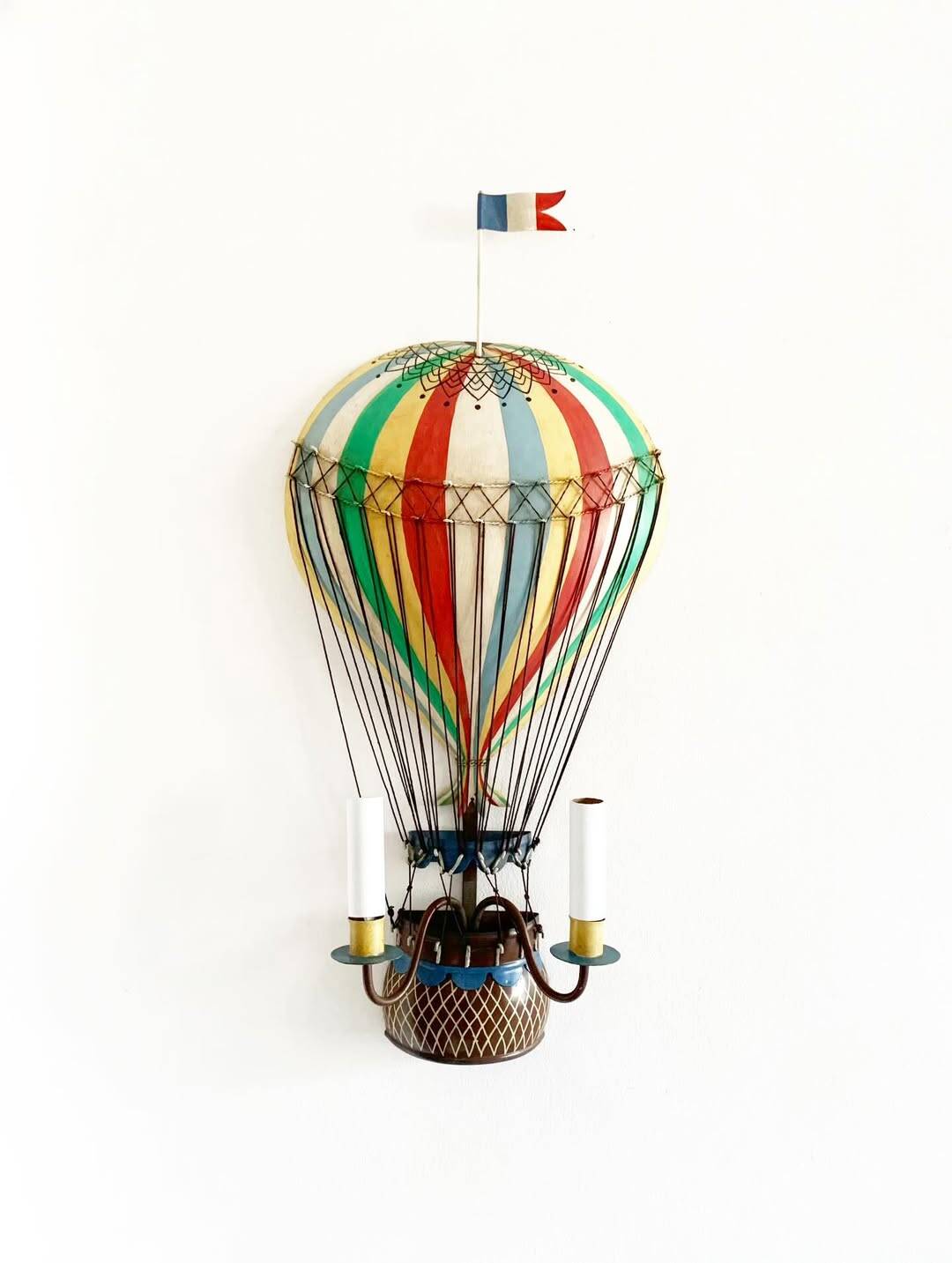 Pair of vintage Italian Montgolfière wall lights