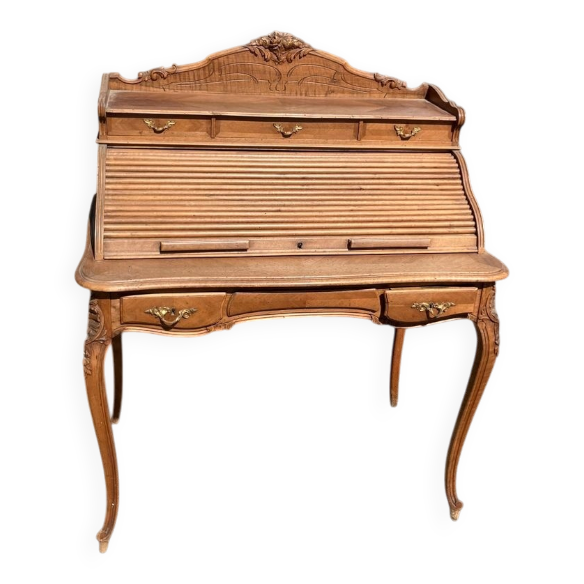 elegant antique roll-top desk
