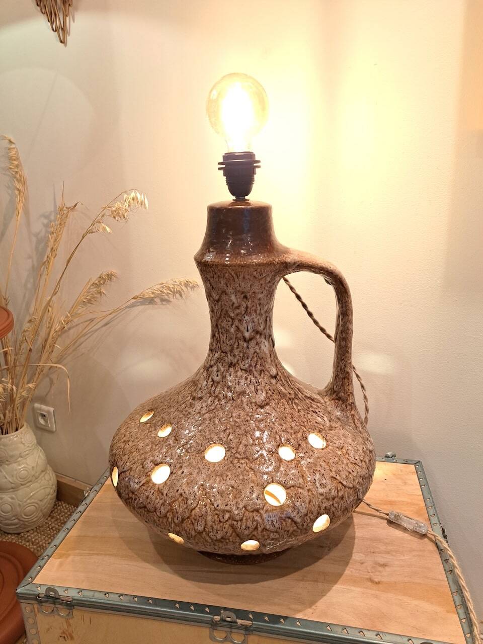 Ceramic lamp from the 1960s-1970s