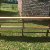 Pair of oak and cherry benches 250x29x45