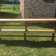 Pair of benches in oak and cherry 250x29x45