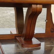 Grand buffet 2 corps en noyer et marbre