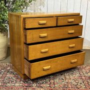 1950s English oak chest of drawers