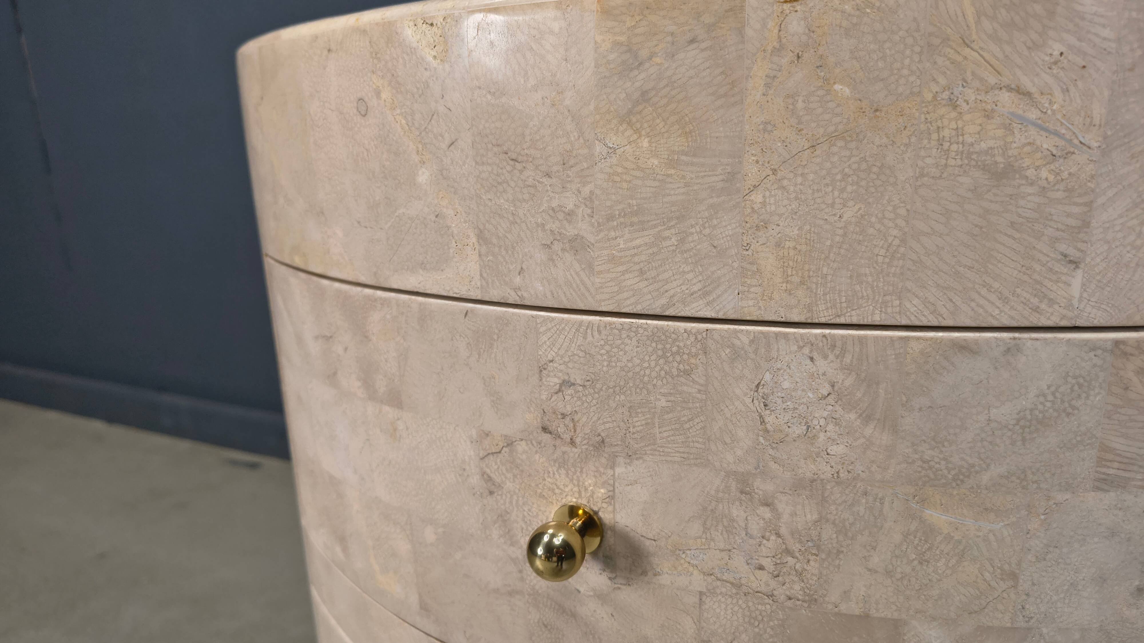 Tessellated stone chest of drawers by Maitland Smith, 1980s