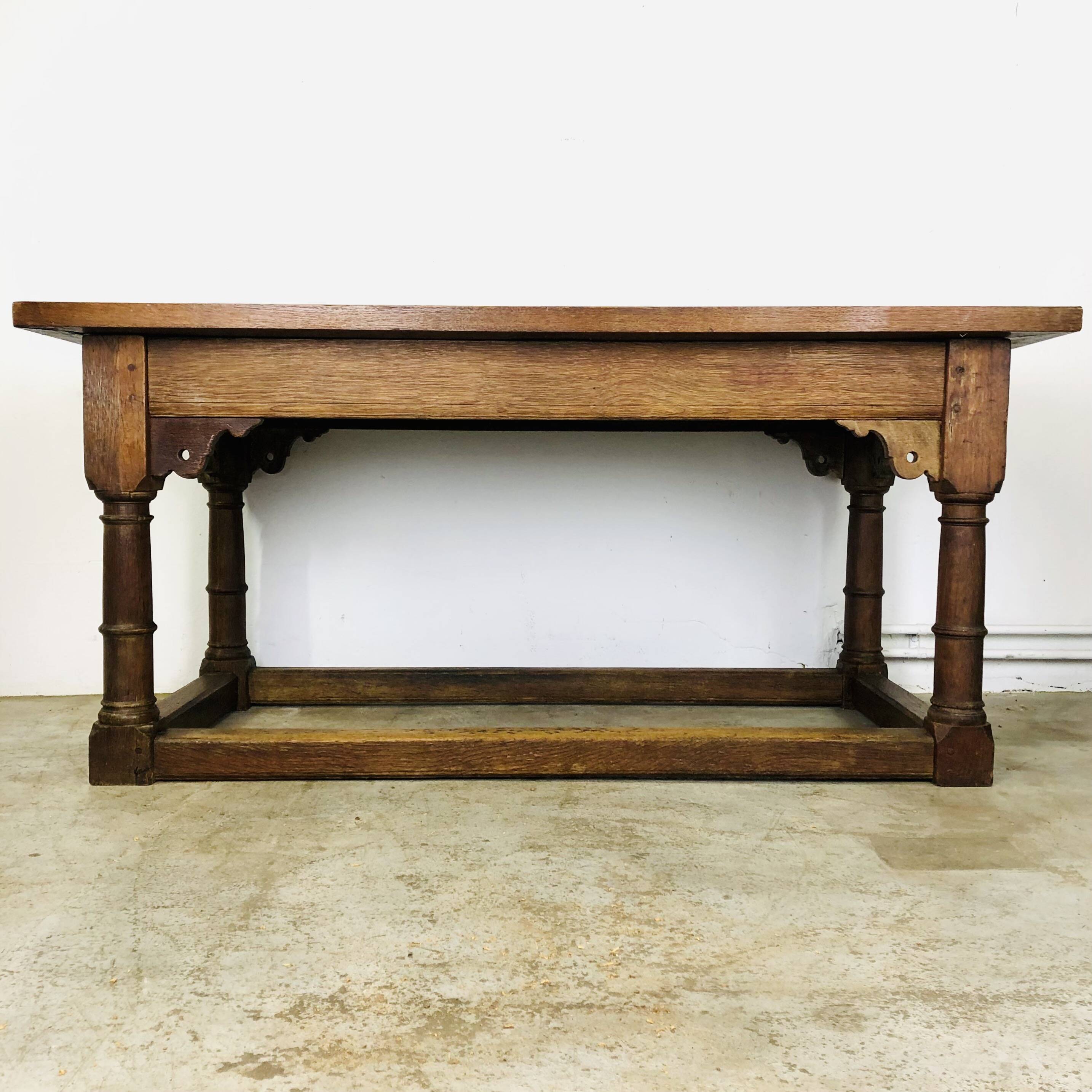 17th century oak bakers table