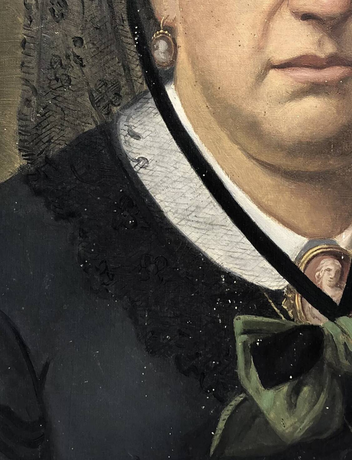 Oil painting on canvas XIX portrait Chevalier d'Eon