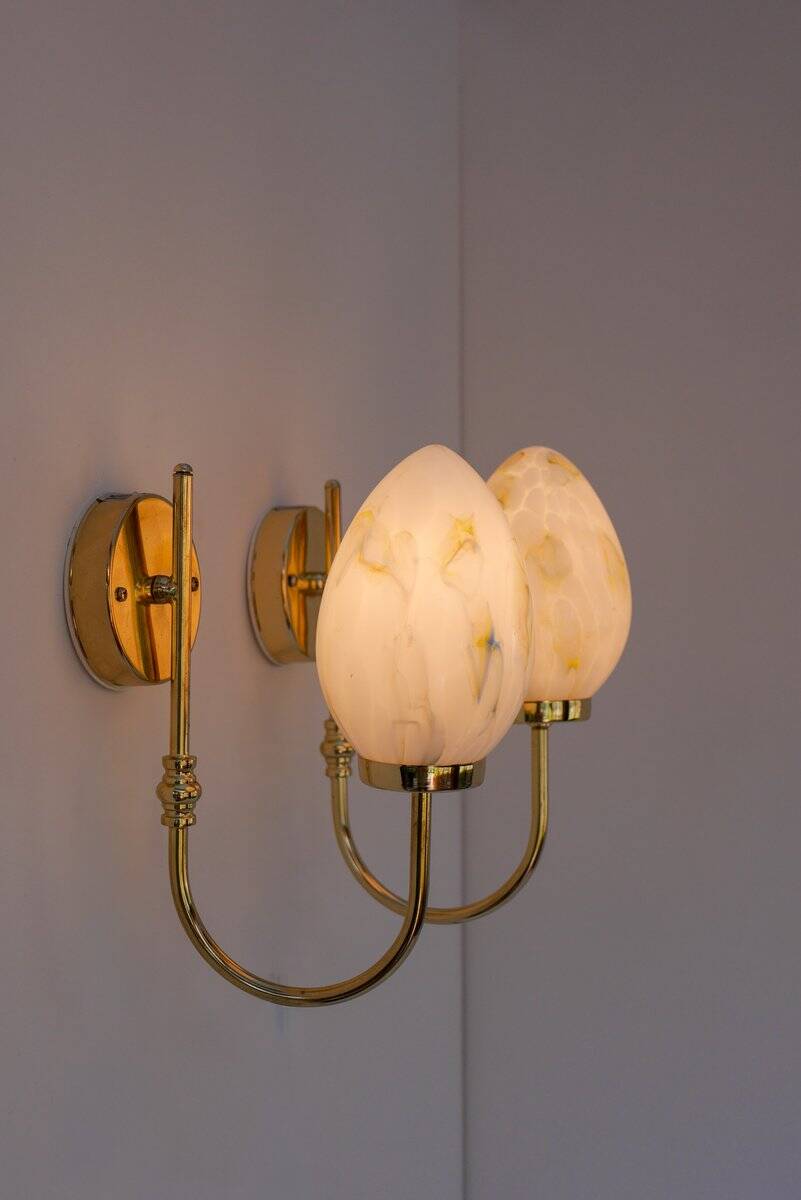 Vintage Scandinavian wall lights, 1980s, set of 2