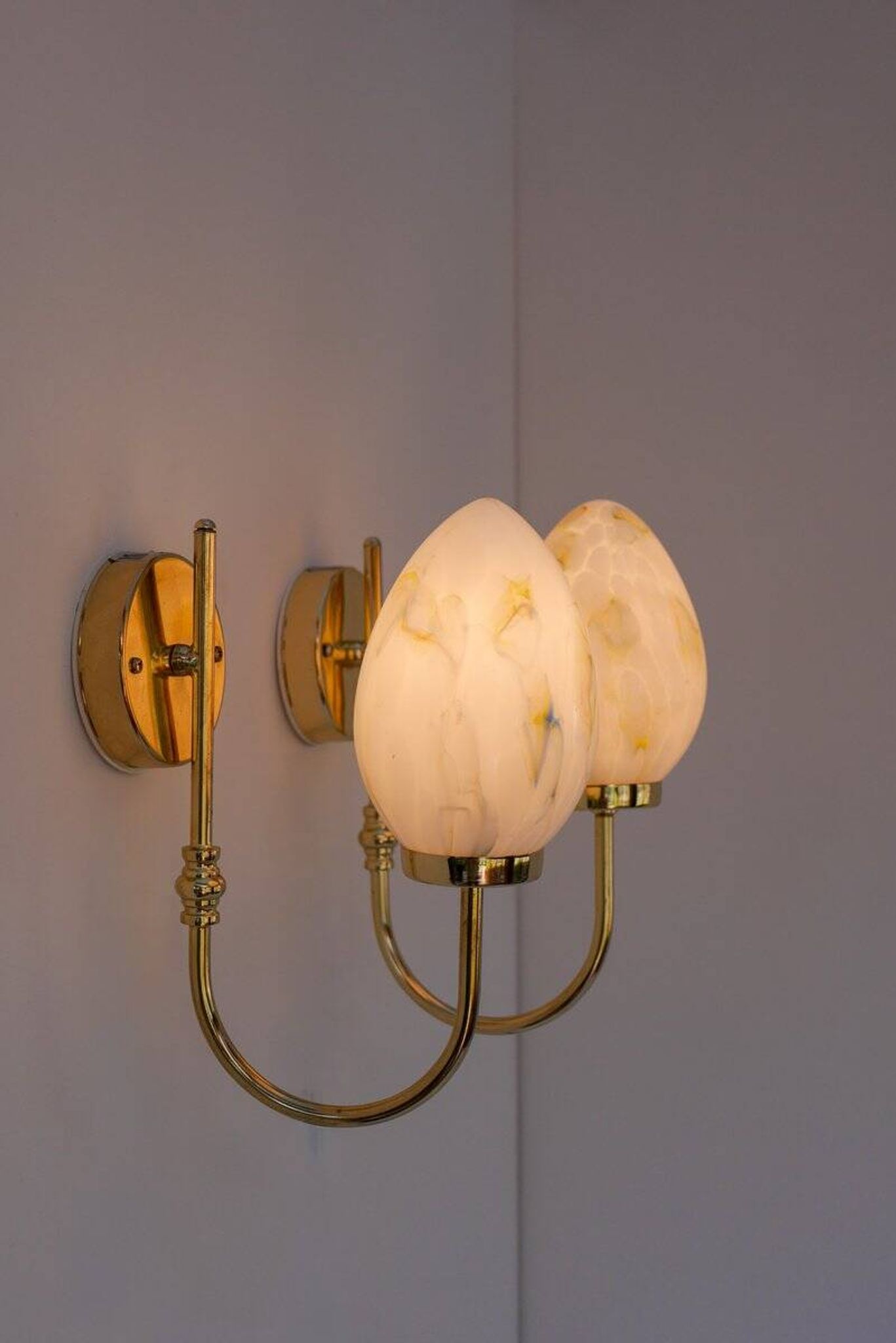 Vintage Scandinavian wall lights, 1980s, set of 2