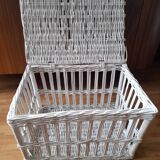 Bleached wicker trunk - toy chest