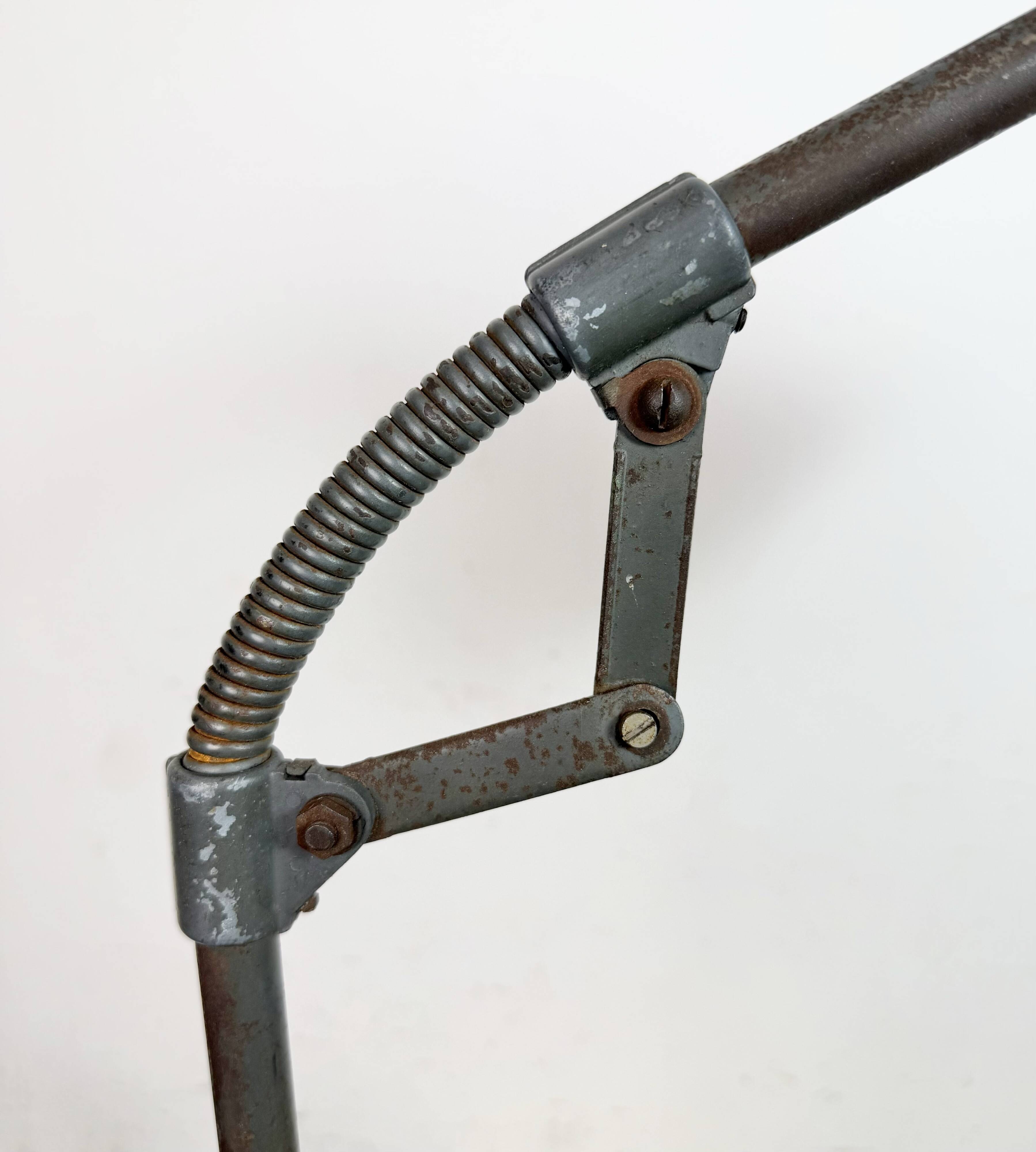 Industrial Grey Enamel Workshop Table Lamp from Siemens, 1950s