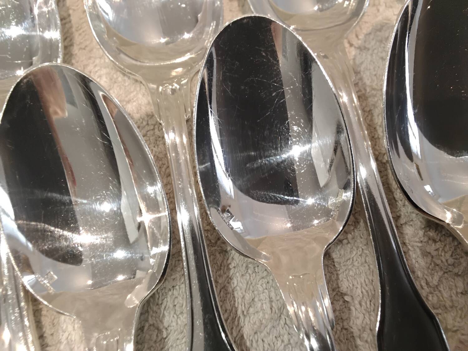 12 silver-plated coffee spoons, Christofle Vendome, 13.6 cm