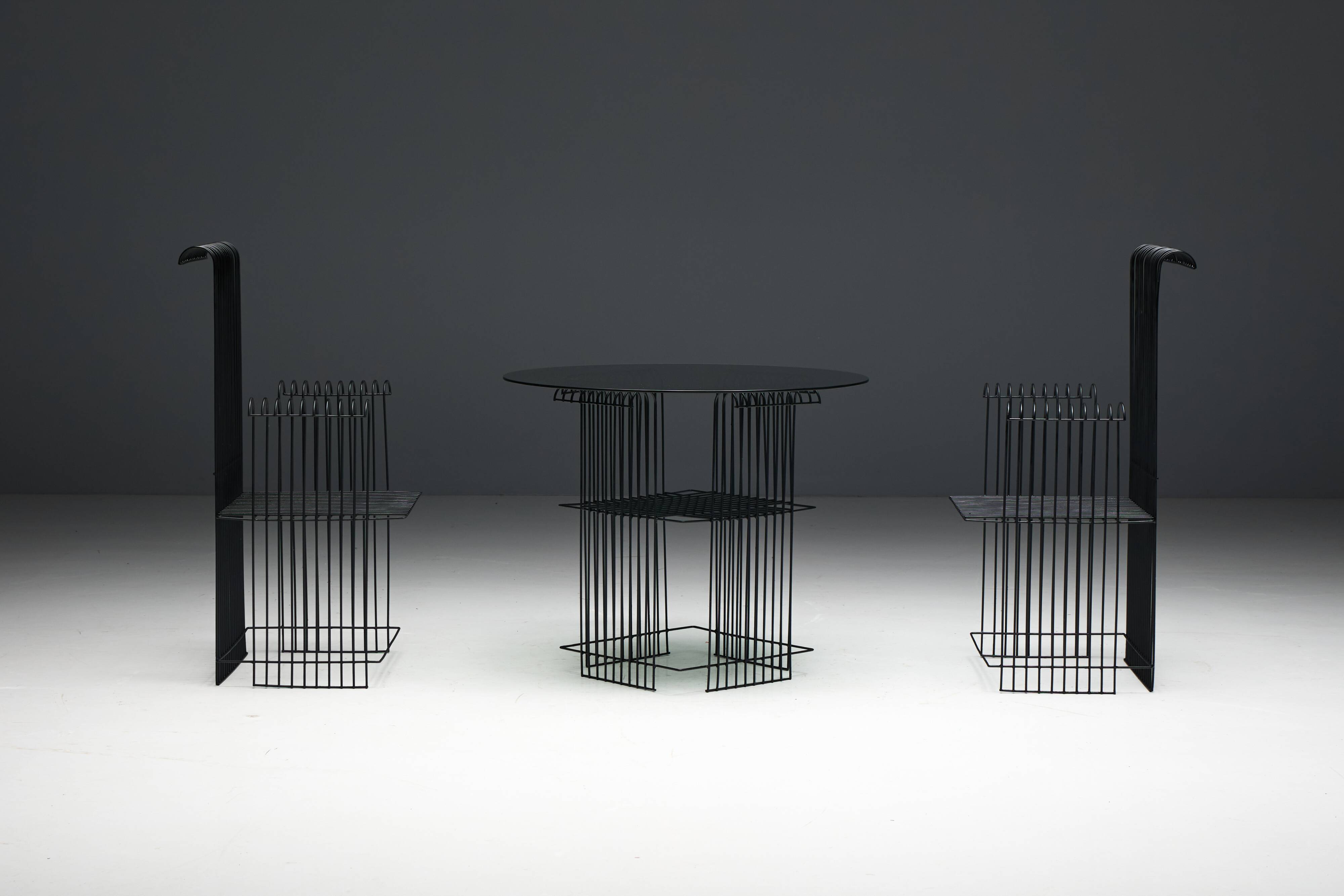 Metal Wire Modernist Garden Set, France, 1970s