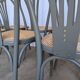 Set of 8 Vintage Gray Bentwood Dining Chair: Thonet Style Cane Seat