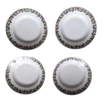 Lot de 4 assiettes en céramique Limoges des années 50