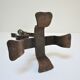 Brutalist candle holder wrought iron beaten patinated H. 37 cm