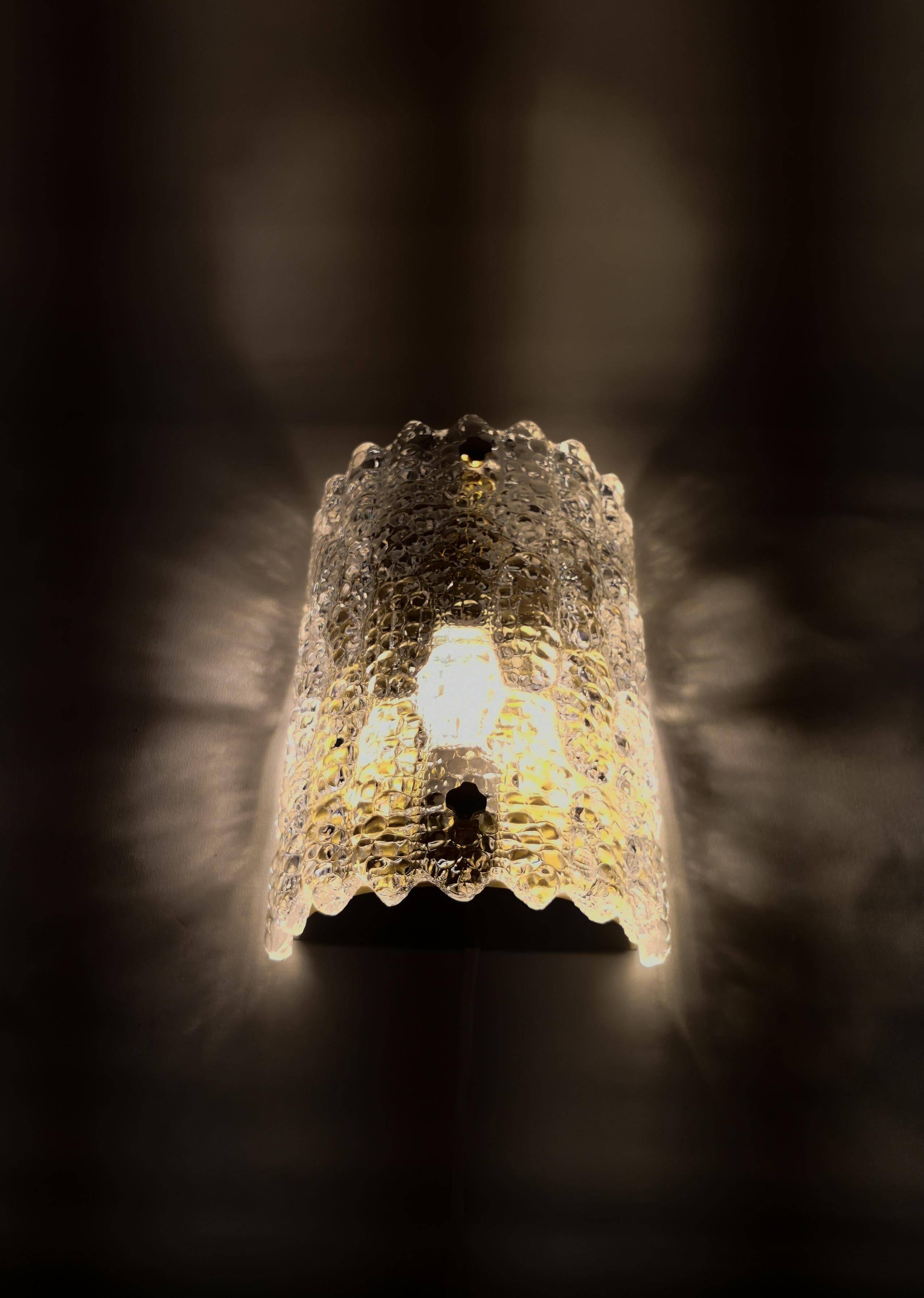 Large Modern Midcentury Wall Lamp Orrefors by Carl Fagerlund