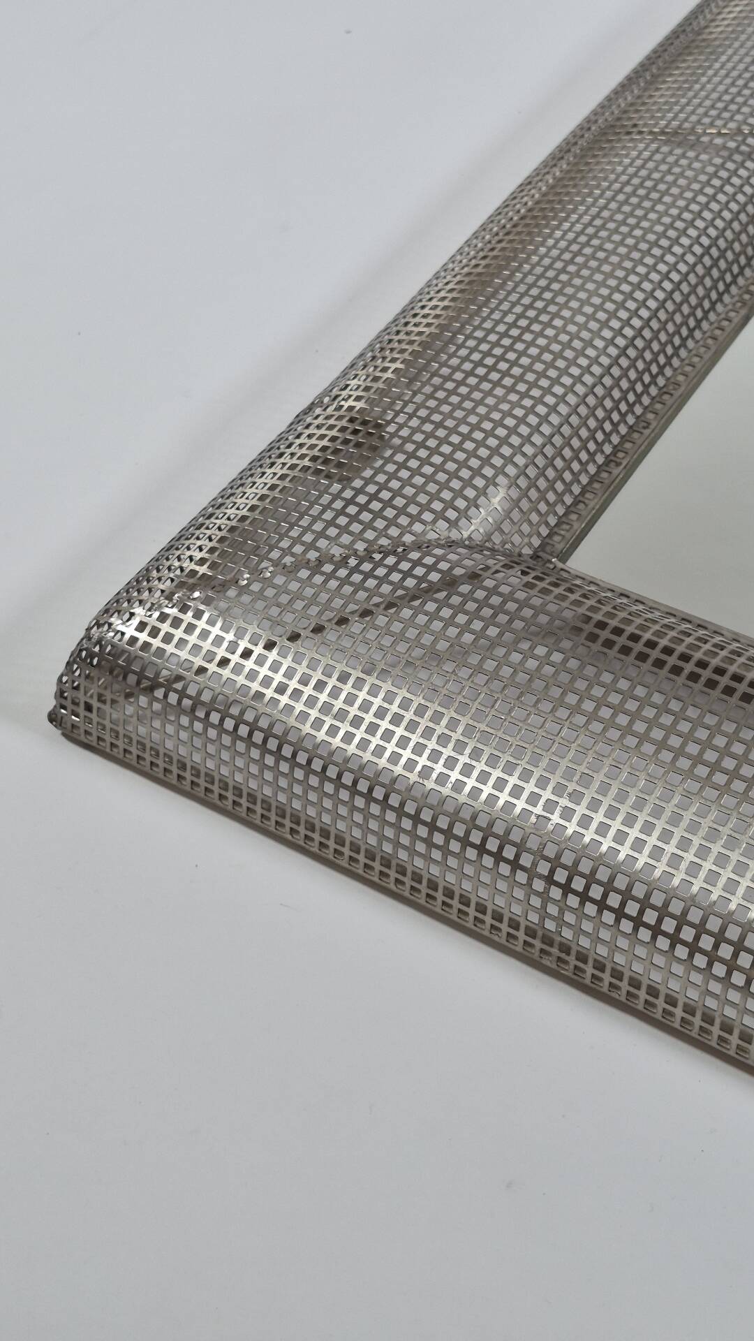 Vintage postmodern metall grid wall mirror