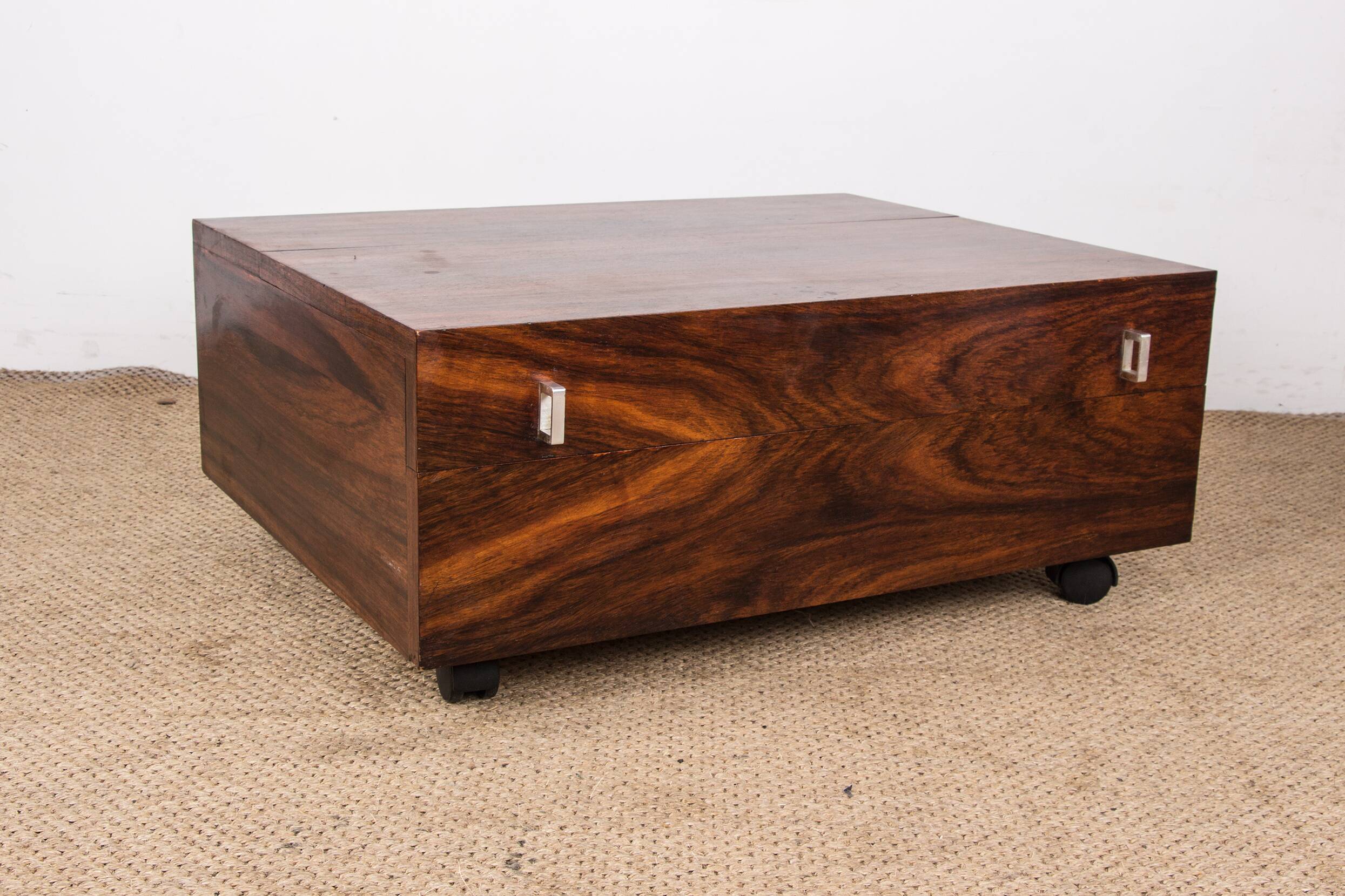 Rolling coffee table on offer, Danish Rosewood 1960.