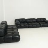 Camaleonda Sofa in Black Leather by Mario Bellini for C&B Italia 1960s