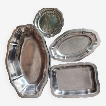 Set of 5 stainless steel serving dishes