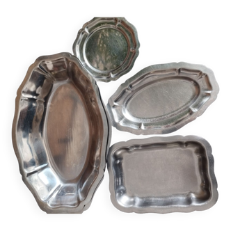 Set of 5 stainless steel serving dishes