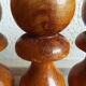 Jeu de 9 quilles en bois tourné
