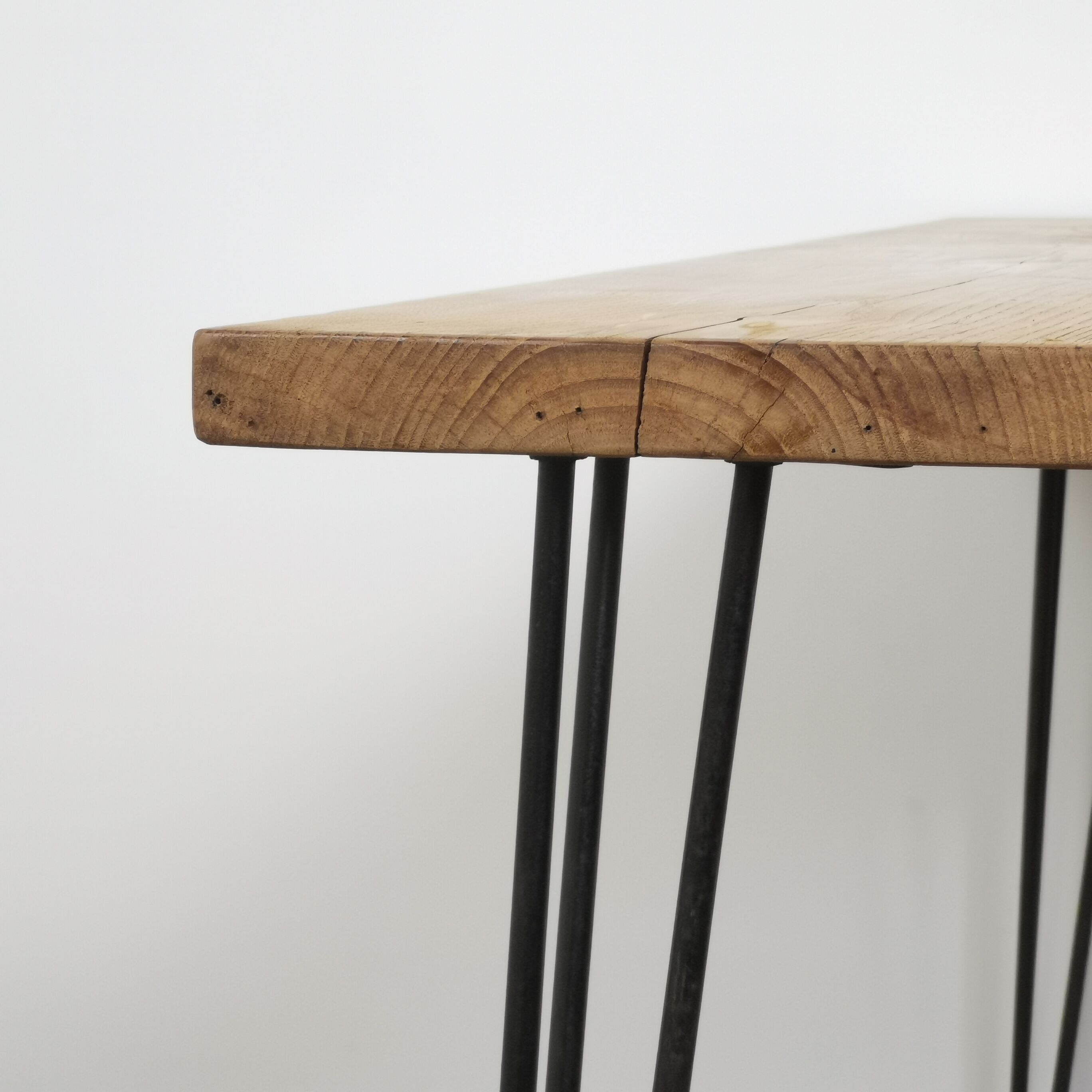 Oak table metal legs