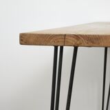 Oak table metal legs