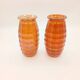 Paire Vases Art Déco Josef Invald Carnival Marigold Orange Irisé Jacobean