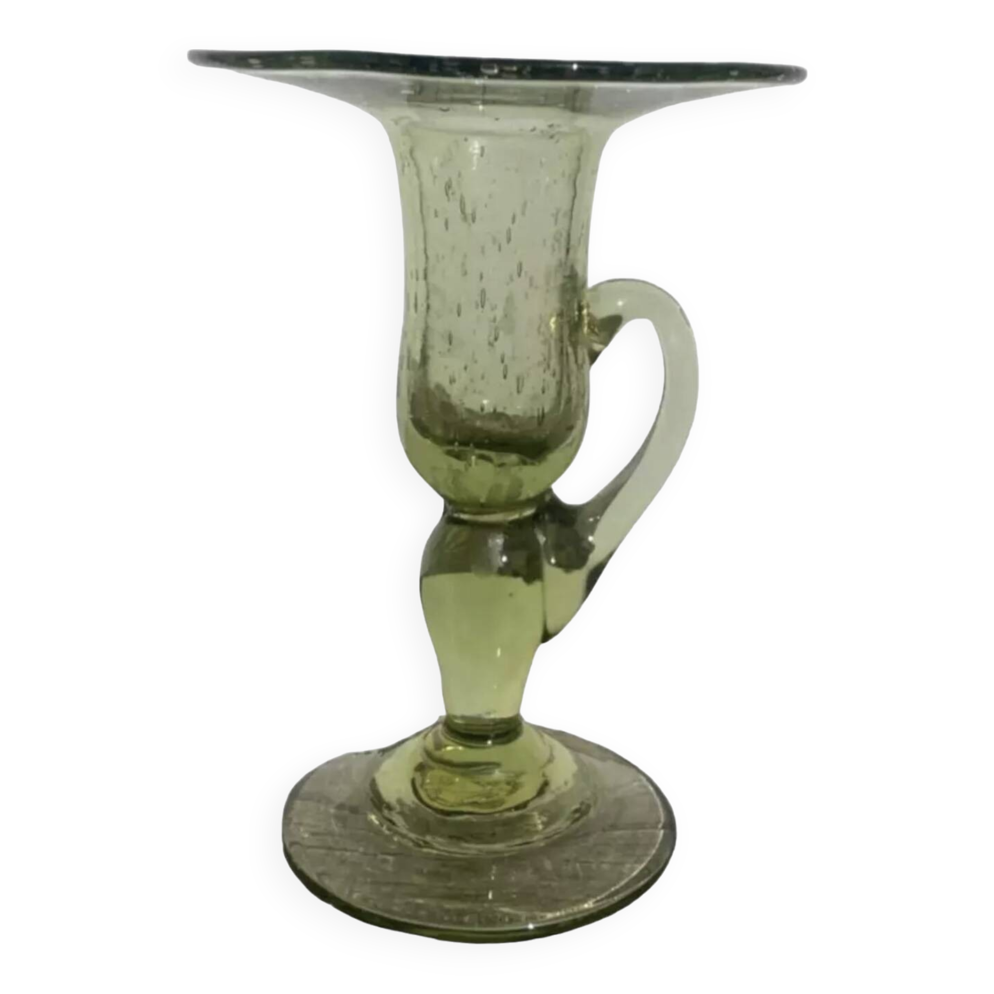 Biot glass candle holder