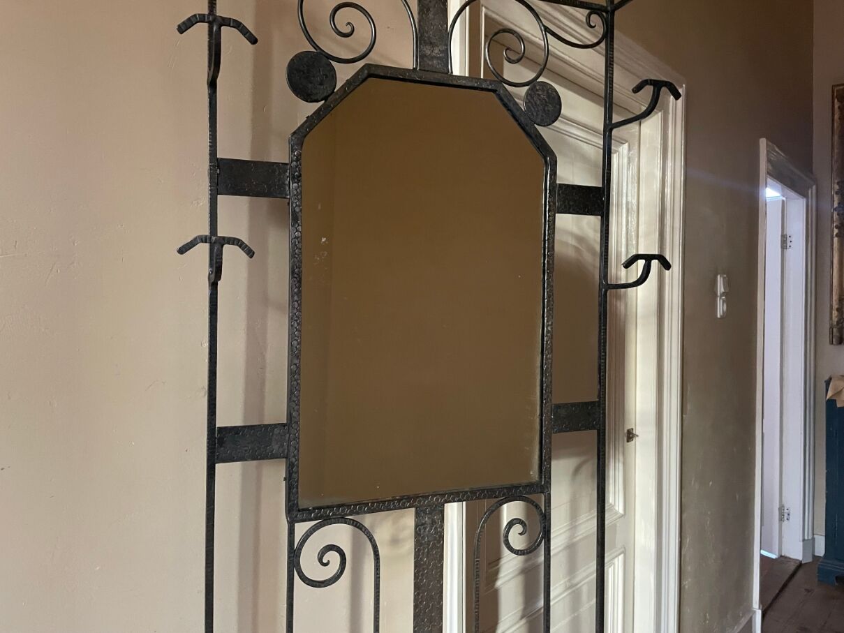 Porte-manteau mural sur pied art déco