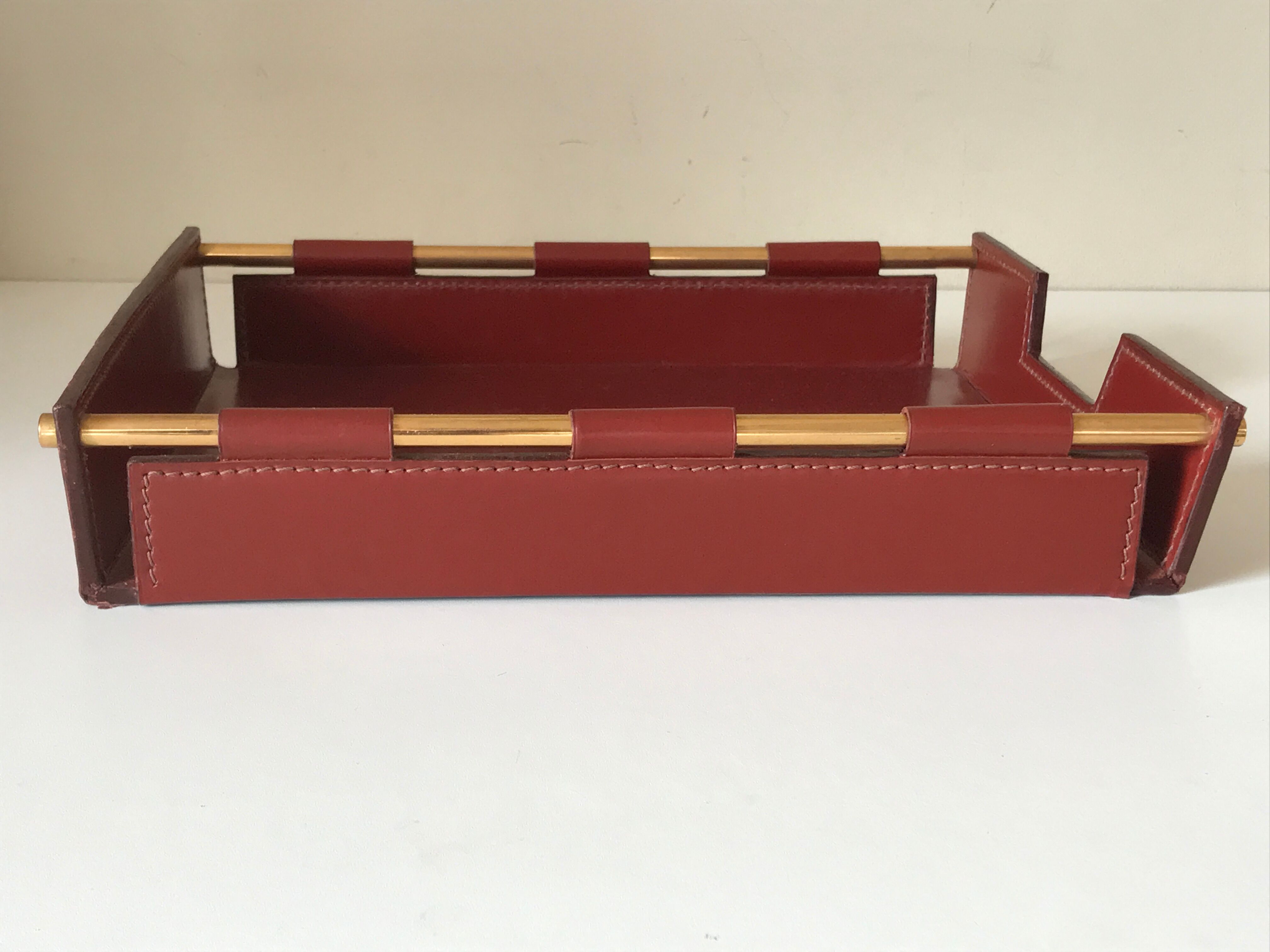 Vintage quilted leather desk set design 70 years