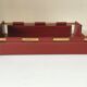 Vintage quilted leather desk set design 70 years