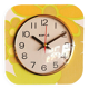 Vintage silent wall pendulum clock from the 60s square "Kiulé flowers"