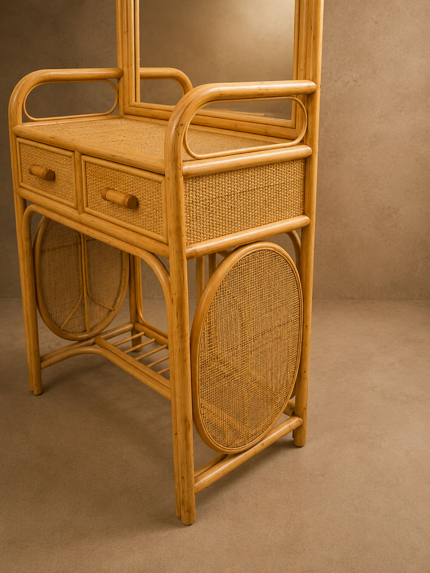 Rattan and caned hairdresser circa 1970