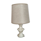 Alabaster and linen lamp